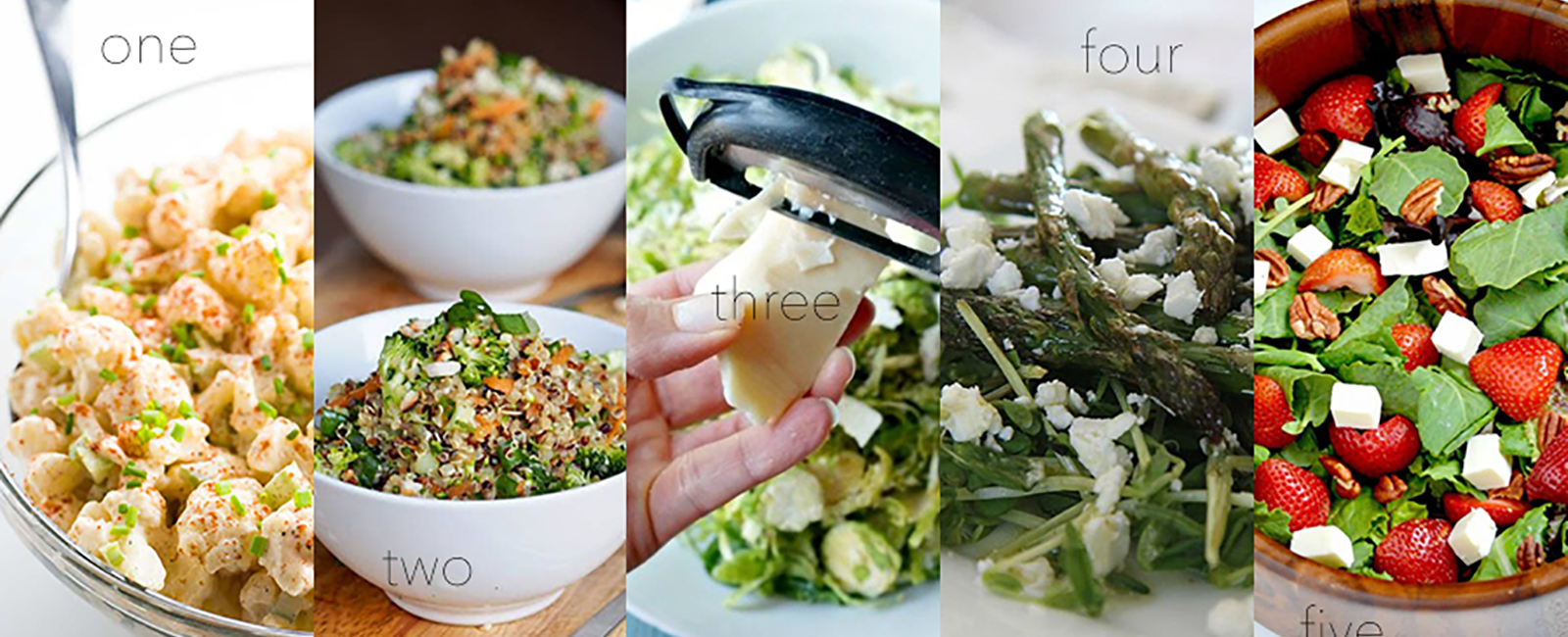 Delicious salads that'll actually have you wanting more. Here are five of my faves.
