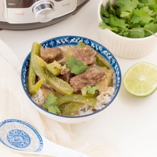 Craving curry? Our recipe for Thai Green Curry Beef is made in the Instant Pot so it's easy and oh-so delicious!