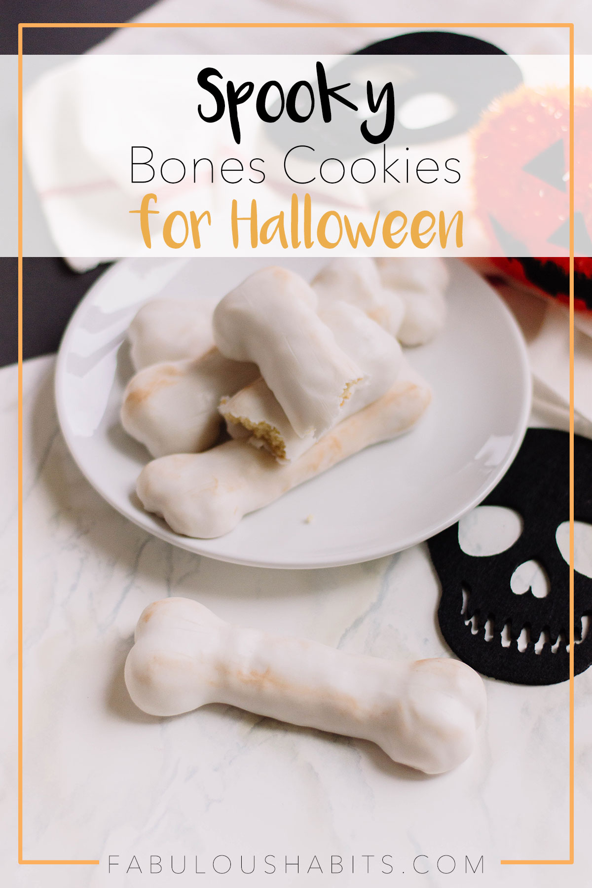 Treat your ghoulish guests at your next Halloween bash with these super creepy Bones Cookies! #halloweendessert