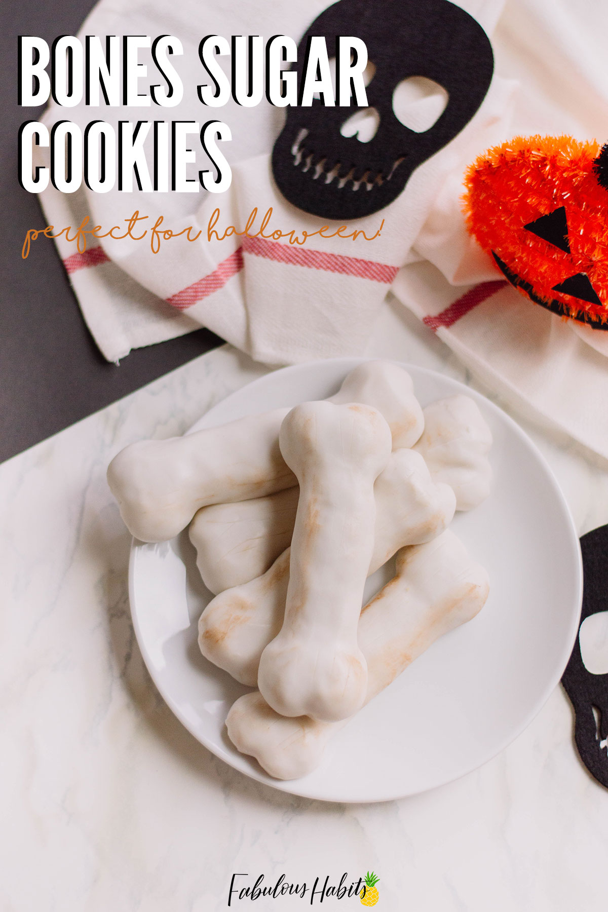 A DIY to create your own sugar bone cookies - perfect for any Halloween party! #halloweendesserts