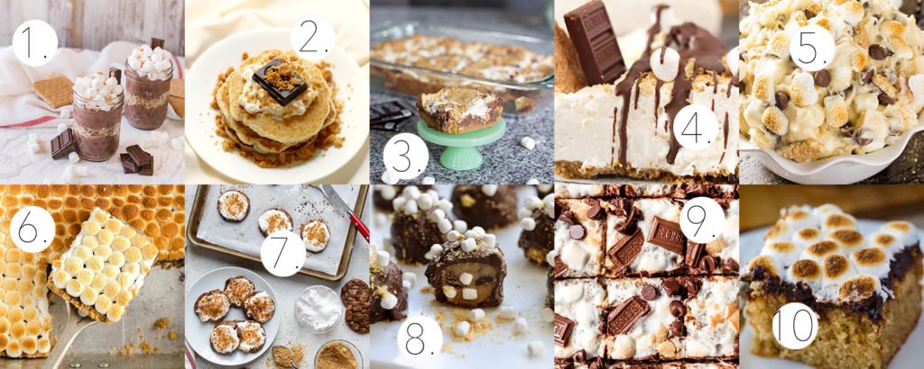 Ladies and gents, here are 10 of the best s'mores recipes - yup, you read right! Sweet treats inspired by your favorite campfire treat. #smoresrecipes